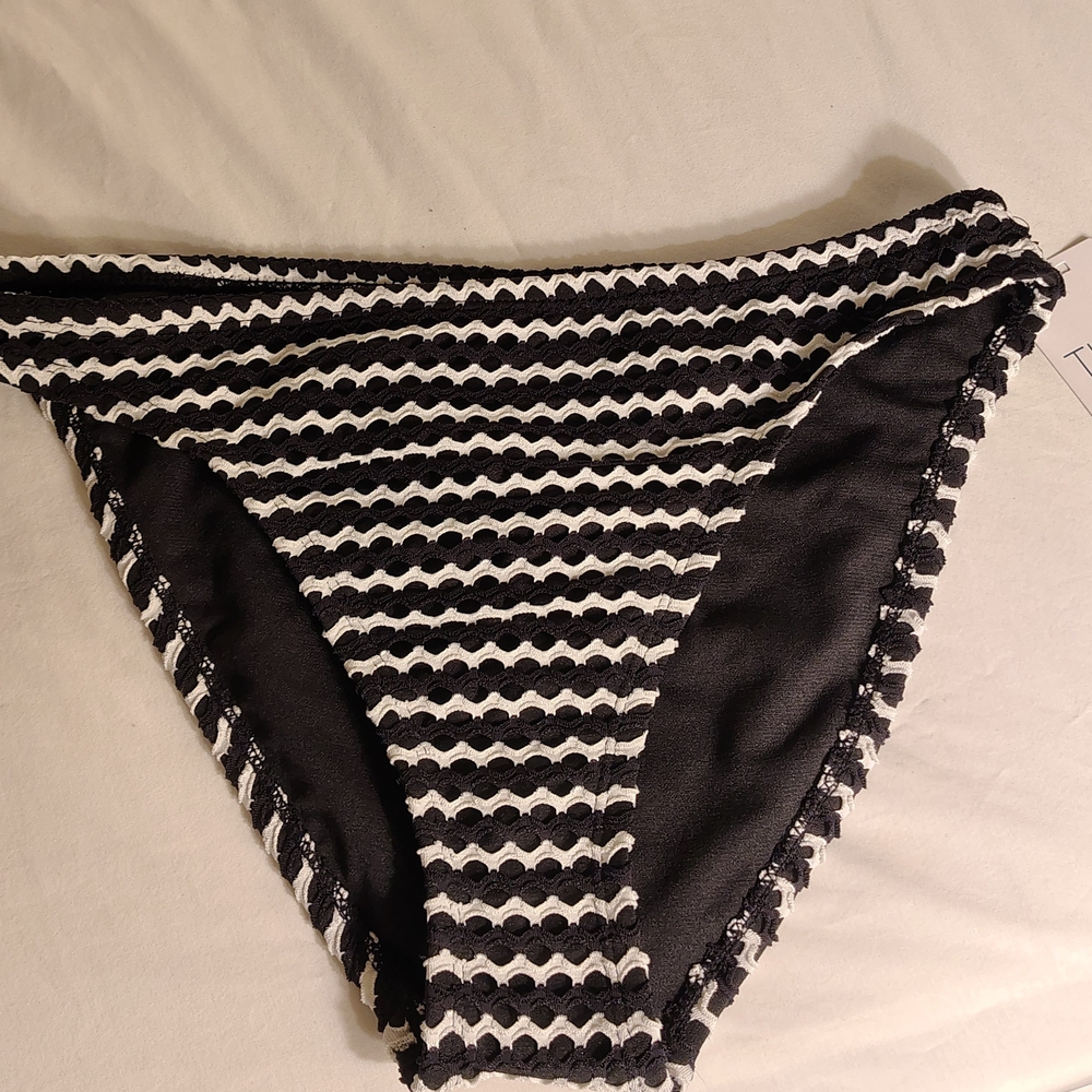 Time and Tru Black and White Swim Bottom